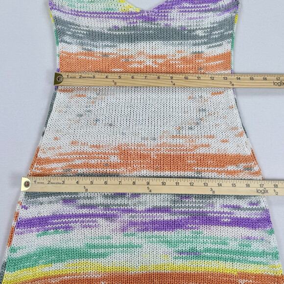 Zara Women's Multicolored Knit Sweater Maxi Midi Dress Medium Orange Purple - Picture 11 of 13